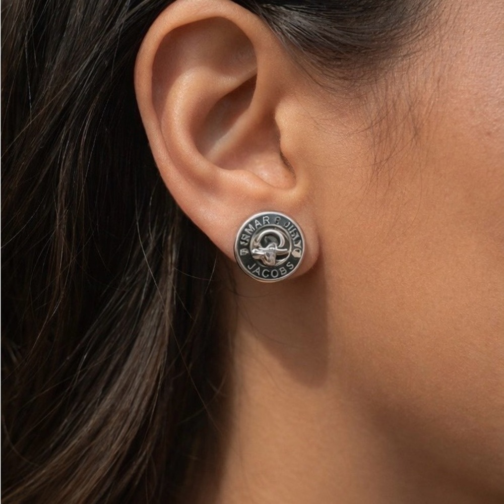 Marc by Marc Jacobs Turnlock Enamel Logo Stud Earring